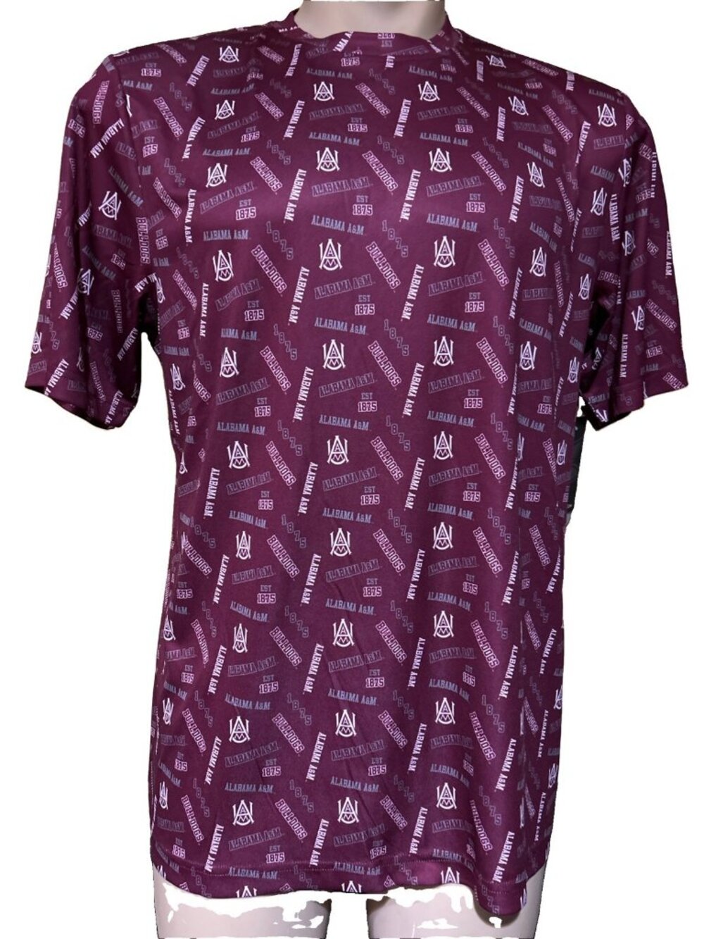 NEW Alabama A&M Bulldogs Colosseum Maroon Logo Crew Neck Tee T-Shirt Men's L